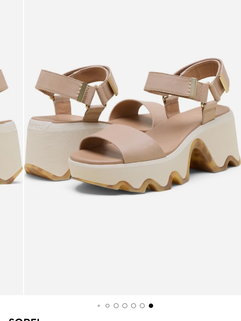 Sorel Platform Sandal in Nude Blush with Gold Accents
